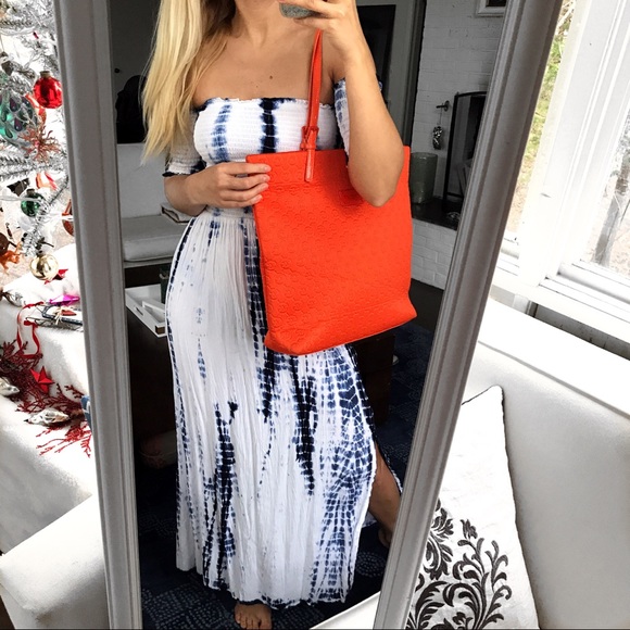 LAST ONE‼️S/XS Blue Tie-dye Strapless Maxi Dress ! - Picture 5 of 8